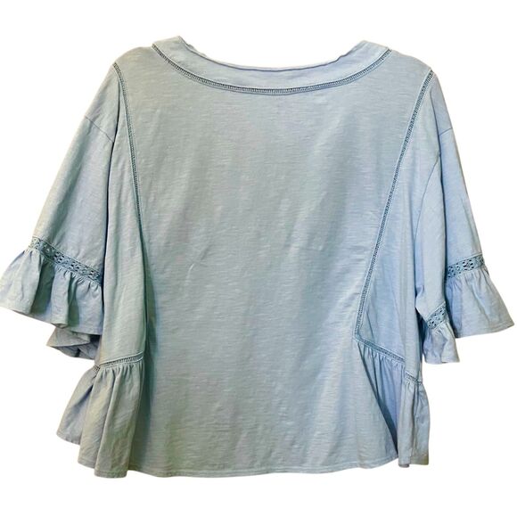 aerie flowy cropped notch neck t-shirt - Picture 4 of 11